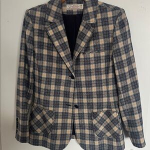 Vintage Pendleton Wool Blazer – Plaid Academia Style – Size 13 (Fits XS/S)